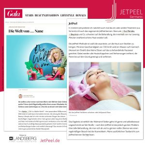 JetPeel Behandlung Fachmagazin – Kosmetikinstitut Pure Skin Helmstedt